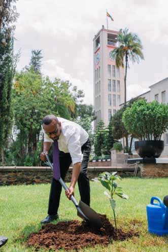 Prime Minister participating in Ethiopia's Green Legacy Initiative